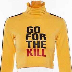 Cropped “Go for the kill” yellow shirt
